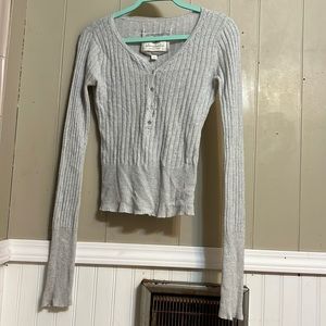 Abercrombie Kids gray sweater with jeweled neck